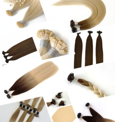 Italian Remy Hair Double Drawn Flat Tip Keratin Hair Extensions con pagamento iniziale
