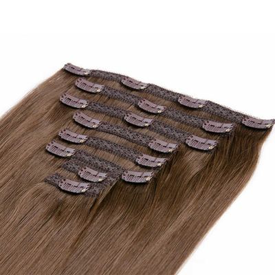 100% Clip di capelli umani russi Remy Ins Bodywave Texture at Virgin Human Hair Extension