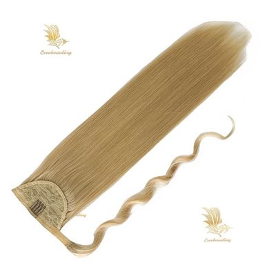 Ponytail lungo e retto, avvolgente, con clip, estensioni di capelli, parrucchiere naturale, parrucchiere