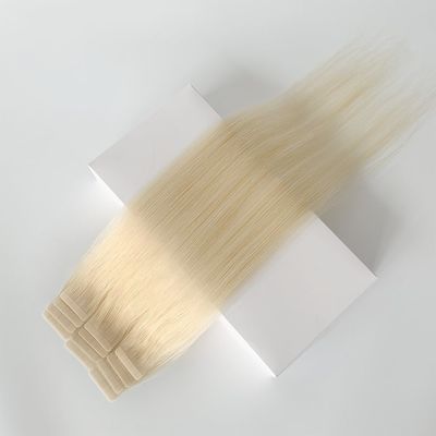 Capelli umani in stile pre-connesso colore biondo grezzo 100% nastro europeo nelle estensioni dei capelli