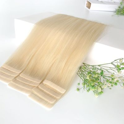 Capelli umani in stile pre-connesso colore biondo grezzo 100% nastro europeo nelle estensioni dei capelli