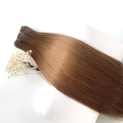 Richiesta personalizzata doppio disegno Remy Machine Weft Hair Extensions 100% cucitura a macchina