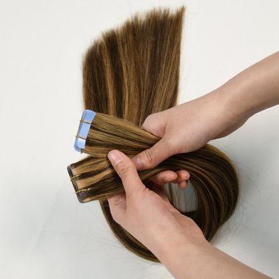 Nastro in 100 capelli umani doppiamente disegnati Russian Remi Hair Extens 14A Grade per il mercato finale