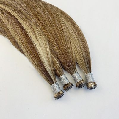 Straight russo sottile invisibile genio trama estensioni di capelli doppiamente disegnati capelli umani