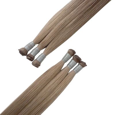 24 pollici Brasile Remy Cuticule allineato Capelli dritti Legati a mano Estensioni di trama Sottile morbido