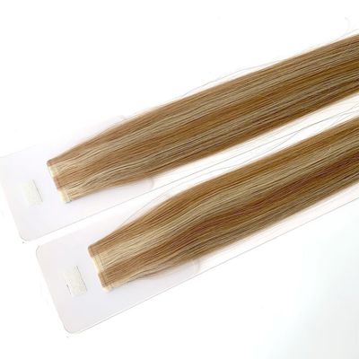 Estensioni di capelli con nastro adesivo con cuticule russa e nastro sottile