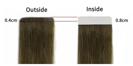 Estensioni di capelli con nastro adesivo con cuticule russa e nastro sottile