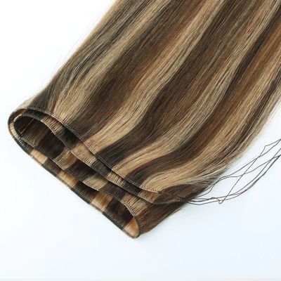 Estensione di capelli a trama a mano senza intreccio senza perdita di capelli vergini a doppio tratto