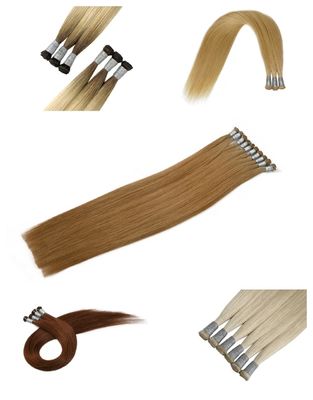 100 g/confezione Capelli brasiliani a trama piatta, cuticule a doppio tratto, estensioni di capelli umani intatti