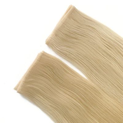 Doppio disegno Bionda pelle PU Piatta trama estensione dei capelli umani per lo stile rettilineo