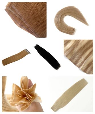 Capelli umani in stile rettilineo PU Legato a mano Mini Legato a mano per i capelli Remy