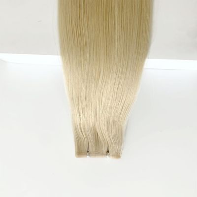 12A Tesa piana dritta Remy Hair Extensions Cuticule senza cuciture allineata PU Skin Weft Ideale