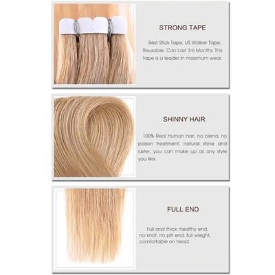 12A Grade Virgin Mini Tape in estensioni di capelli umani reali Micro Tape capelli per estensioni