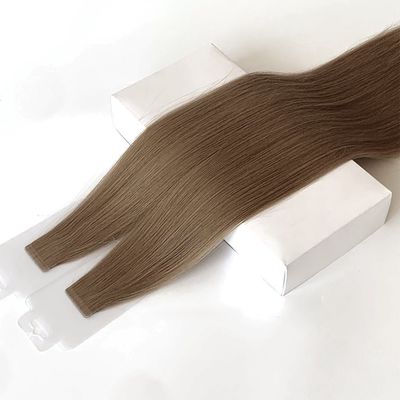 Nastro per capelli allineato a cuticule brasiliana Remy in colore ombroso Tela pelle sottile Estensione dei capelli