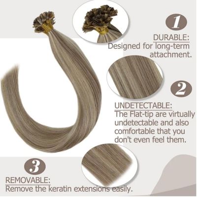 Italian Keratin Remy doppio disegnato U tip Flat tip I tip Hair extension Straight style
