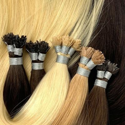 Estensioni di capelli umani pre-incollate a doppia trazione in U/I/Y con cheratina a punta piatta