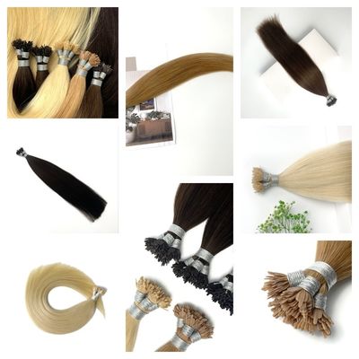 Fermate spesse doppia cuticule capelli vergini pre-attaccati cheratina Y punta estensioni di capelli umani