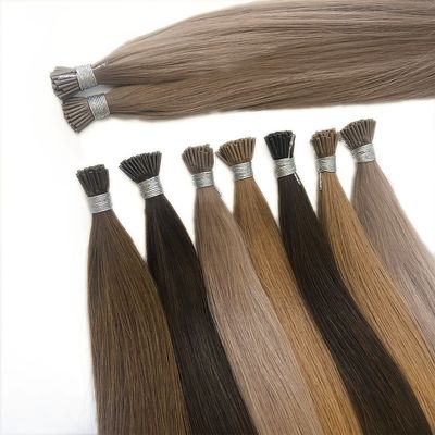 18 pollici micro anelli cuticule Remy allineato capelli umani pre-legato U I Piatta nano punta estensioni