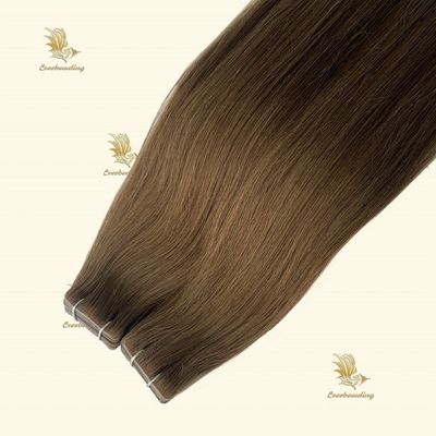 Estensioni di capelli in stile rettilineo a 100% capelli vergini Nastro invisibile per il beneficio