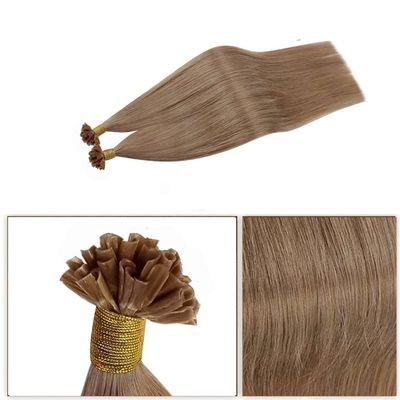 Everbeauting Estensioni dei capelli alla cheratina bionda di prima qualità, capelli Remy con punta a U/unghia