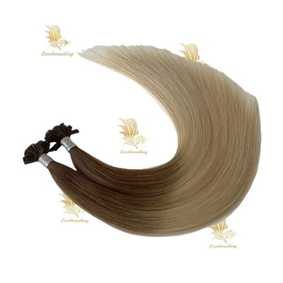 Estensioni di capelli di cheratina a punta piatta doppiamente disegnate pre-connesse Cuticule di colore biondo allineata
