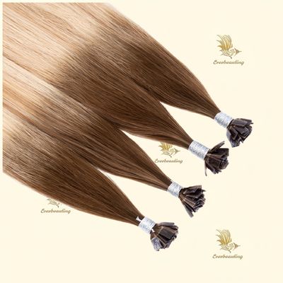 Estensioni di capelli di cheratina a punta piatta doppiamente disegnate pre-connesse Cuticule di colore biondo allineata
