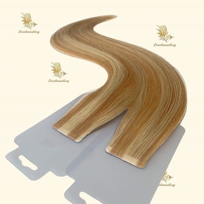 Cuticule vergine allineato capelli umani nastro in estensione dei capelli pianoforte di alto livello colore in evidenza