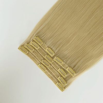 Clip in Hair Extensions 100% di capelli umani crudi Clip in capelli indiani senza perdita di colore