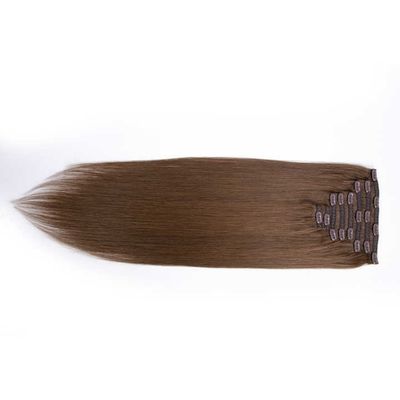 100% Clip di capelli umani russi Remy Ins Bodywave Texture at Virgin Human Hair Extension