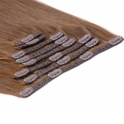 100% Clip di capelli umani russi Remy Ins Bodywave Texture at Virgin Human Hair Extension