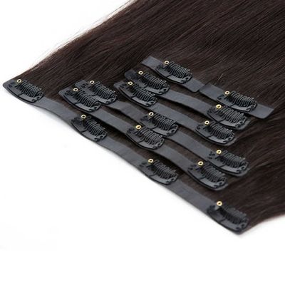Capelli umani Clip europeo reale in estensioni di capelli doppiamente disegnati capelli Remy colorati