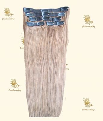 Stile rettilineo 100% russo Clip Remy umano sulle estensioni di capelli con clip pre-connesse