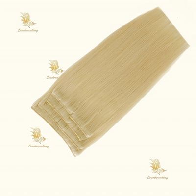 Clip per capelli umani a doppio disegno naturale Remy su estensioni di capelli clip di tipo pre-connesso