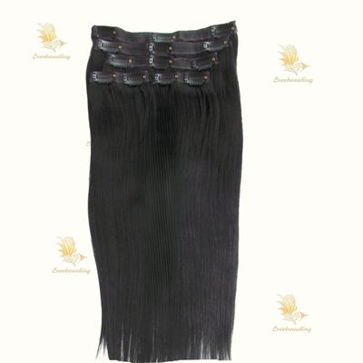 140g Cuticle Remy Hair Clip Ins Lace Clip su Estensioni Capelli Dyeable Pre-Bonded Clips
