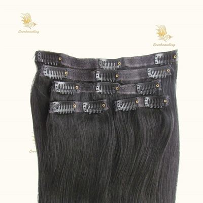 140g Cuticle Remy Hair Clip Ins Lace Clip su Estensioni Capelli Dyeable Pre-Bonded Clips