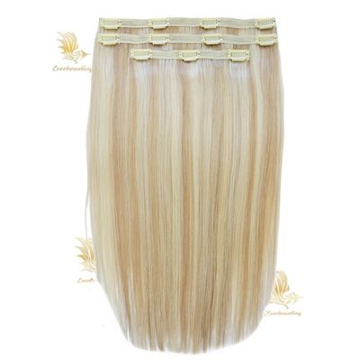 Capelli umani russi vergini a doppio disegno rettilineo Muti-Color più sottile clip senza cuciture nelle estensioni dei capelli