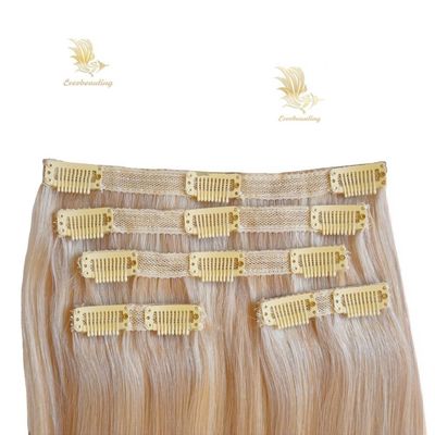Capelli umani russi vergini a doppio disegno rettilineo Muti-Color più sottile clip senza cuciture nelle estensioni dei capelli