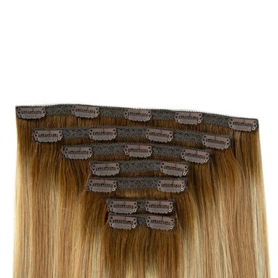 Capelli umani russi vergini a doppio disegno rettilineo Muti-Color più sottile clip senza cuciture nelle estensioni dei capelli