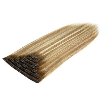 Capelli umani russi vergini a doppio disegno rettilineo Muti-Color più sottile clip senza cuciture nelle estensioni dei capelli