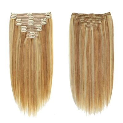 Capelli umani russi vergini a doppio disegno rettilineo Muti-Color più sottile clip senza cuciture nelle estensioni dei capelli