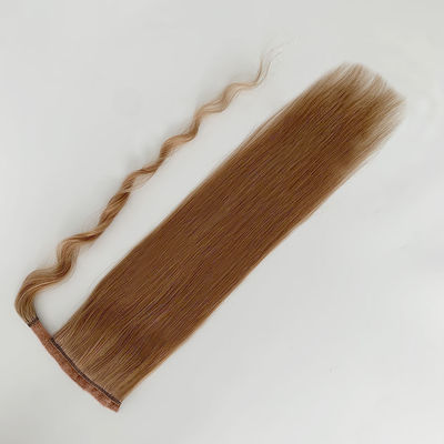 Estensioni di coda di cavallo di capelli umani grezzi Tintabili 50,00cm * 8,00cm * 3,00cm Dimensione del pacchetto