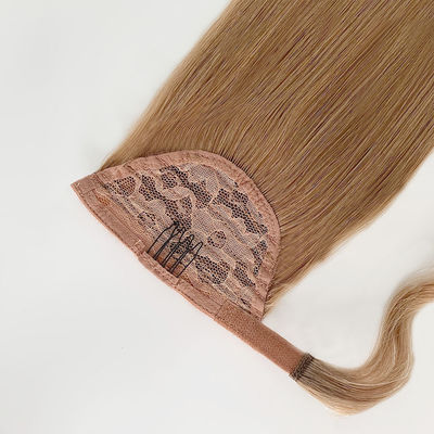 Estensioni di coda di cavallo di capelli umani grezzi Tintabili 50,00cm * 8,00cm * 3,00cm Dimensione del pacchetto