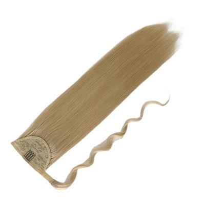 USA capelli umani personalizzati coda di cavallo capelli lunghi e dritti con disegno di avvolgimento