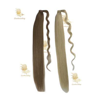 Customization Stock Salon Brasiliano doppio disegnato Remy Capelli umani estensioni coda di cavallo