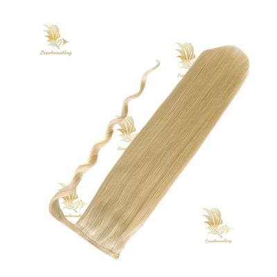 Customization Stock Salon Brasiliano doppio disegnato Remy Capelli umani estensioni coda di cavallo