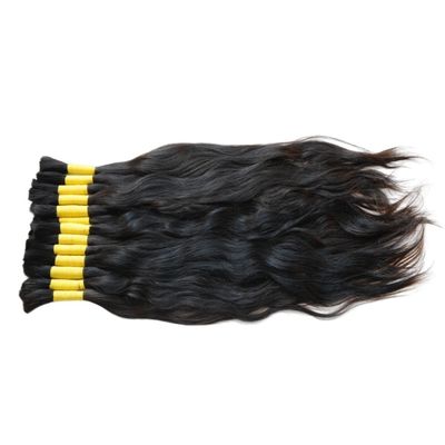 100 g/confezione Vergine Naturale Bionda/Argentina/Grigia Umida e ondulata Capelli umani a treccia