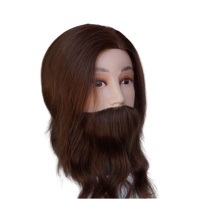 Bambola per l'addestramento dei capelli umani Testa con barba Peso lordo 0,400 kg