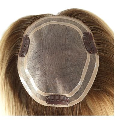 5.5x6inch Hand Tied Double Mono Top Remy European Human Hair Toupee Topper PU Attorno MT-S1