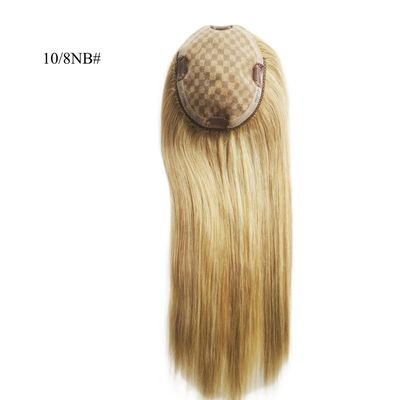 Perfetto per le donne Mono Lace Base Parrucchiere 13 * 17 Cm Highlight Marrone Capelli umani Toppers