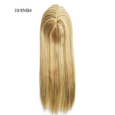 Perfetto per le donne Mono Lace Base Parrucchiere 13 * 17 Cm Highlight Marrone Capelli umani Toppers